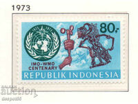 1973. Indonezia. 100 de ani de I.M.O. și W.M.O. - Meteorologie.