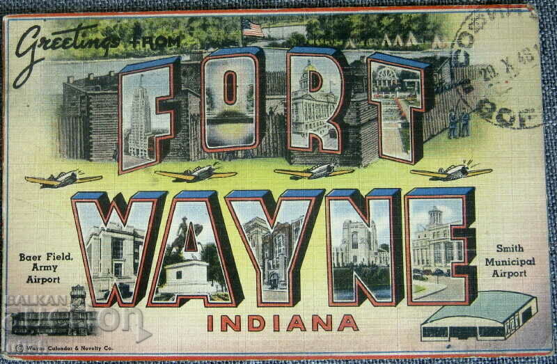 Καρτ ποστάλ Φορτ Γουέιν Ιντιάνα ΗΠΑ PK του 1948