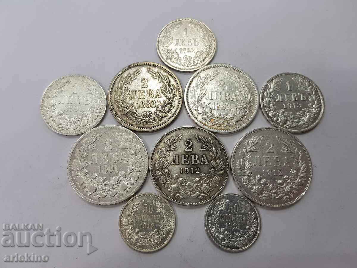 10 monede princiare bulgare, monedă leva 1882, 1912