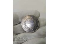 Silver French coin 5 francs 1876