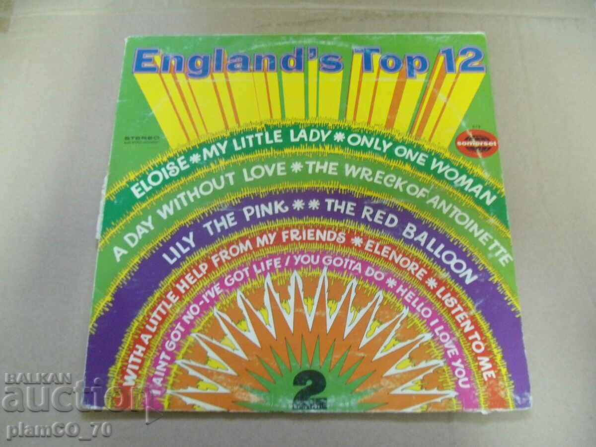 №*7023 стара грамофонна плоча - England"s Top 12 - Somerset