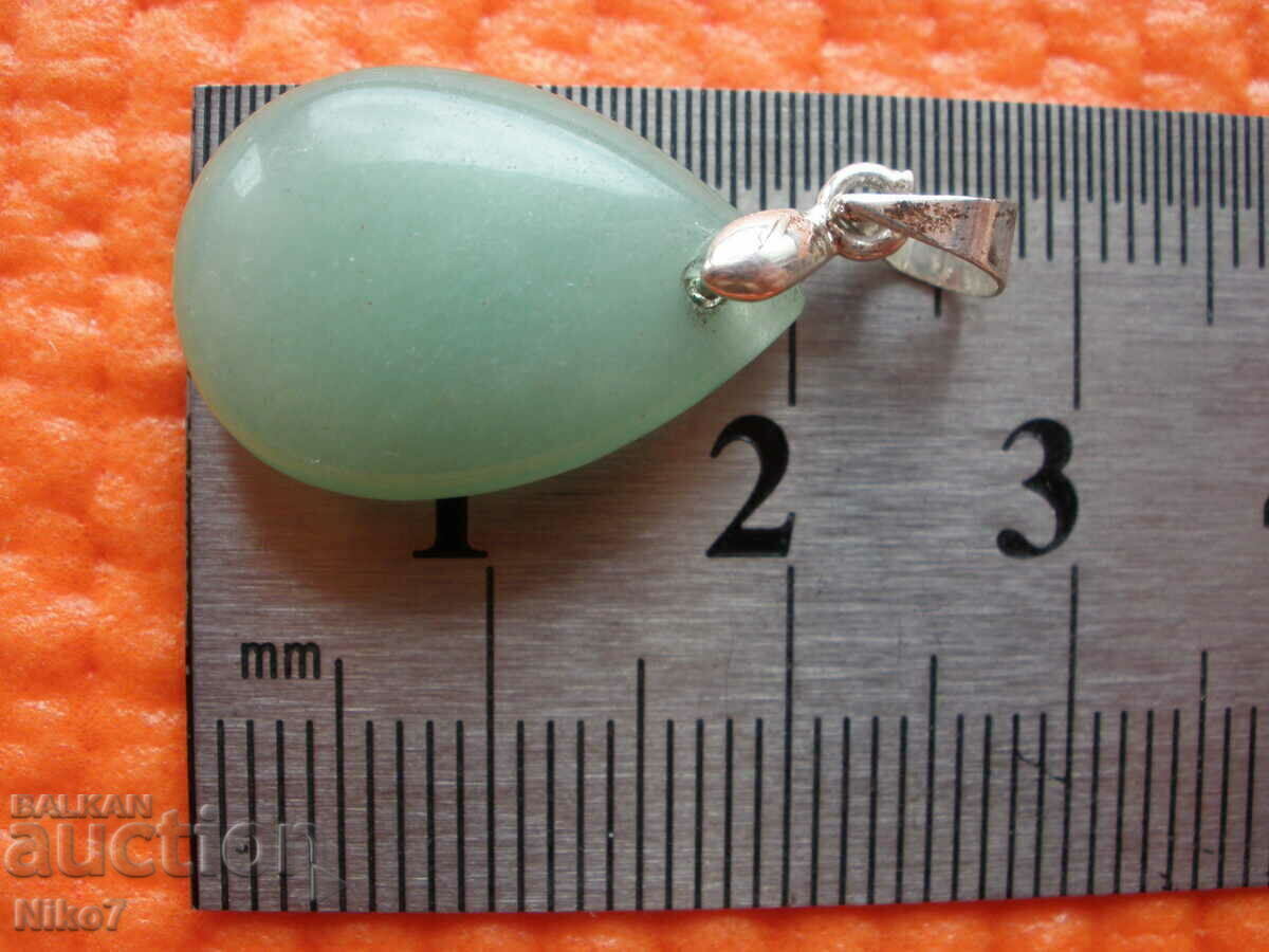 Pendant - natural, milky-green stone. with price 14.99 BGN | € 7.66 Pendant - natural, milky-green stone. with price 14.99 BGN | € 7.66