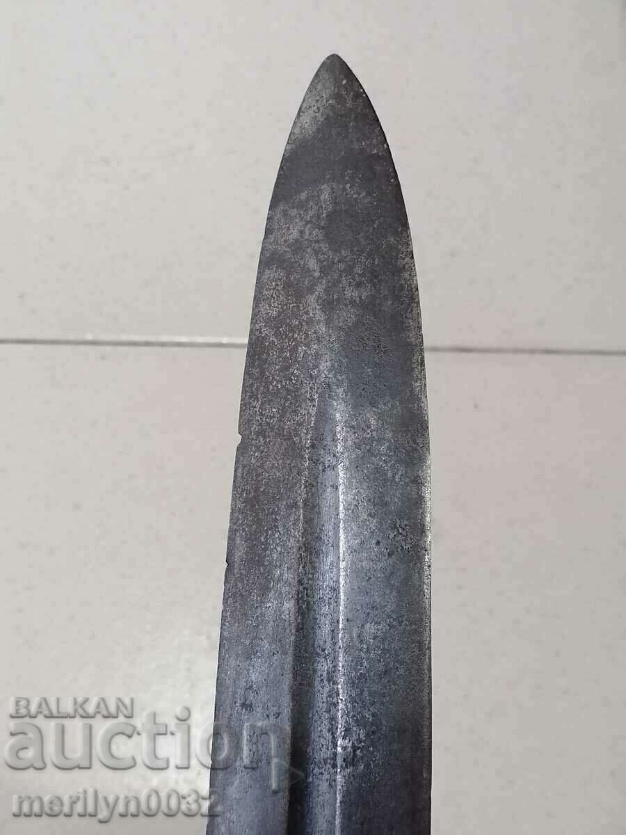 Ottoman cleaver saber scythe knife bayonet blade scabbard horn dagger - 5