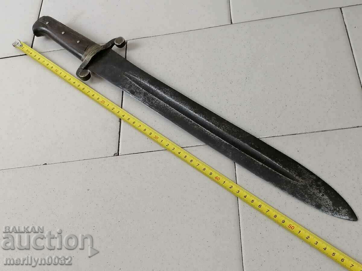 Ottoman cleaver saber scythe knife bayonet blade scabbard horn dagger