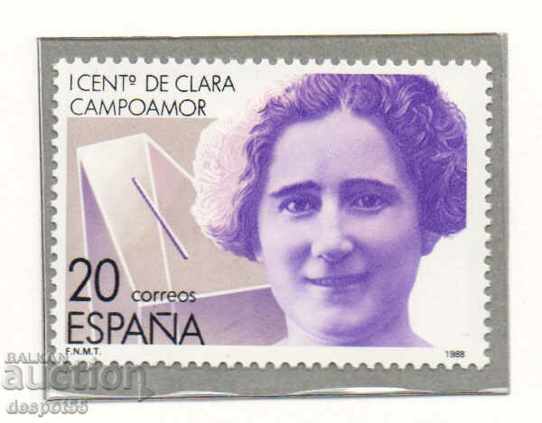 1988. Spania. 100 de ani de la nașterea Clarei Kamoamore.