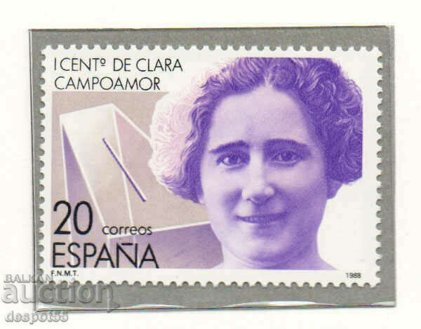 1988. Испания. 100 год. от рождението на Клара Камоамор.