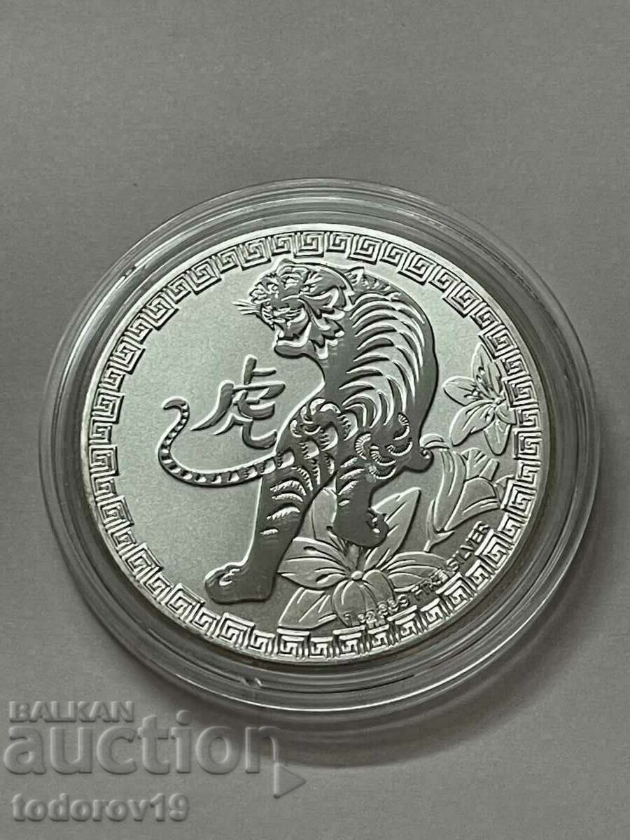 Auction Silver 1 oz Tiger - sharp. Niue 2022 Auction Silver 1 oz Tiger - sharp. Niue 2022
