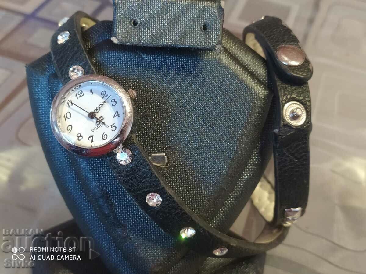 Watch long black strap with stones with price 1.99 BGN | € 1.02 Watch long black strap with stones with price 1.99 BGN | € 1.02