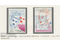 1989. Испания. Юбилеи - Чарли Чаплин, Габриела Мистрал.