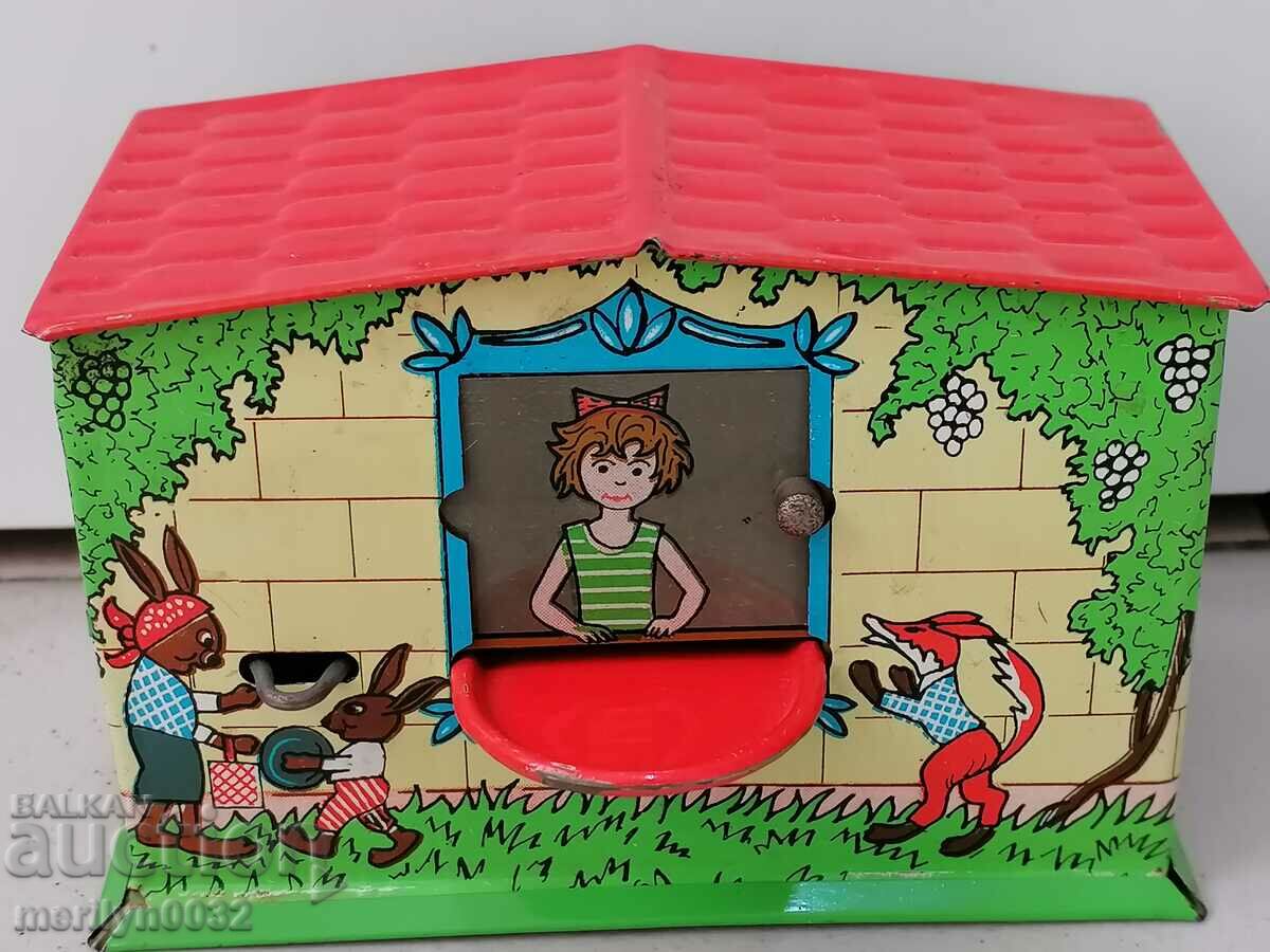 Children's tin toy piggy bank bears 70s USSR Works with price 59.00 BGN | € 30.17