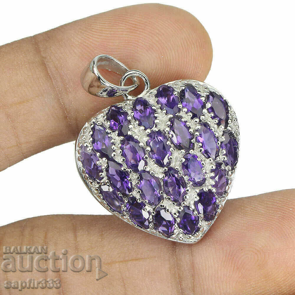 GORGEOUS HANDCRAFTED HEART LOCKET WITH PURPLE AMETHYSTS with price 387.00 BGN | € 197.87 GORGEOUS HANDCRAFTED HEART LOCKET WITH PURPLE AMETHYSTS with price 387.00 BGN | € 197.87