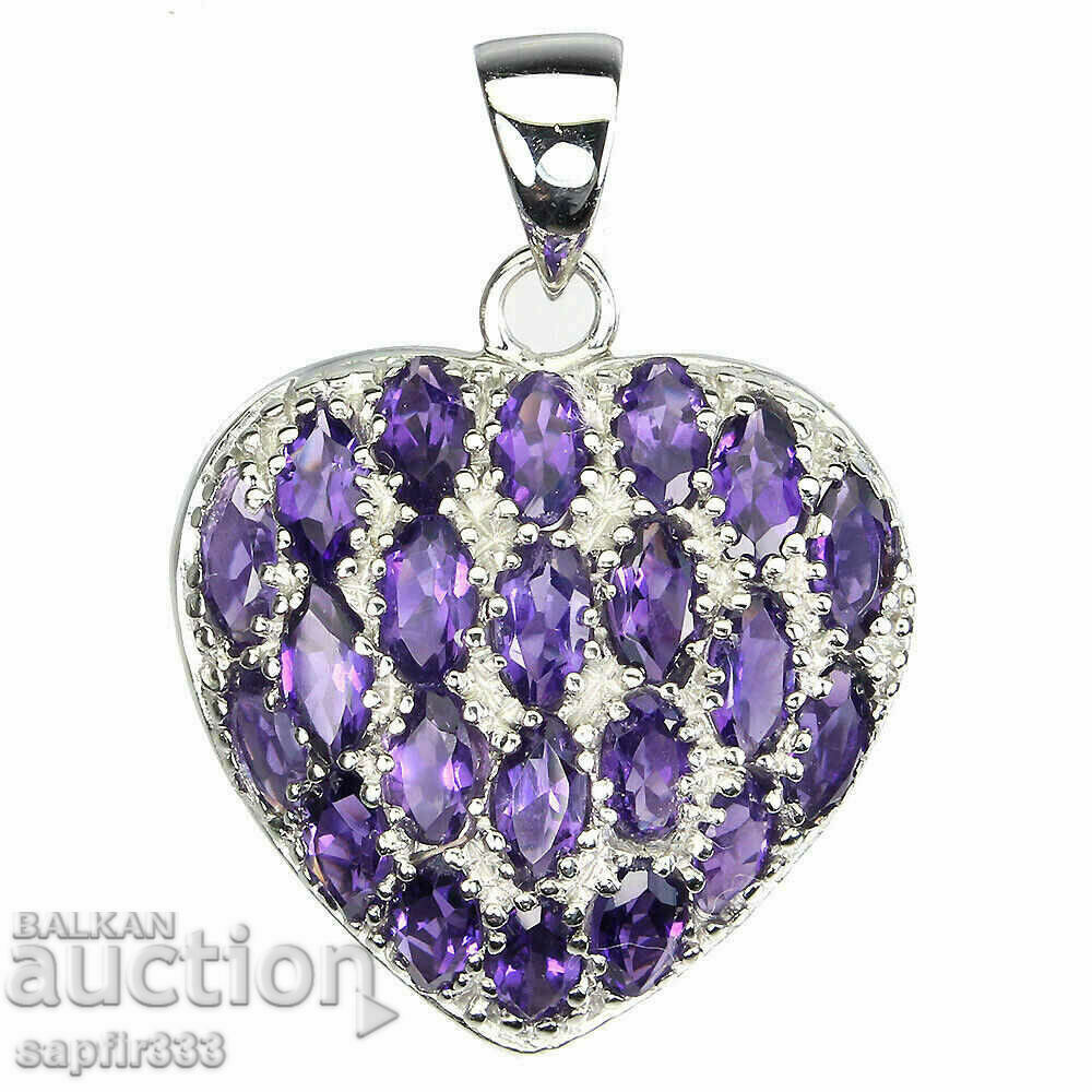 GORGEOUS HANDCRAFTED HEART LOCKET WITH PURPLE AMETHYSTS