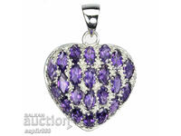 GORGEOUS HANDCRAFTED HEART LOCKET WITH PURPLE AMETHYSTS
