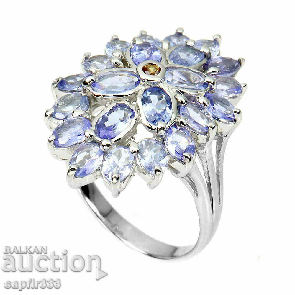 DESIGNER ELEGANT RING WITH NATURAL TANZANITES "SUN" with price 478.00 BGN | € 244.40 DESIGNER ELEGANT RING WITH NATURAL TANZANITES "SUN" with price 478.00 BGN | € 244.40