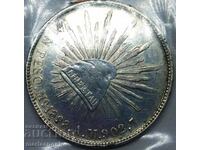 8 reales 1898 1 peso Mexico 25.95g 38mm silver