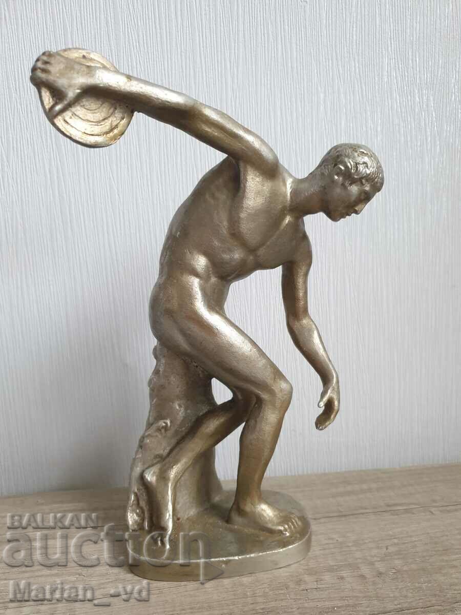 Old large aluminum figure of a discus thrower with price 200.00 BGN | € 102.26