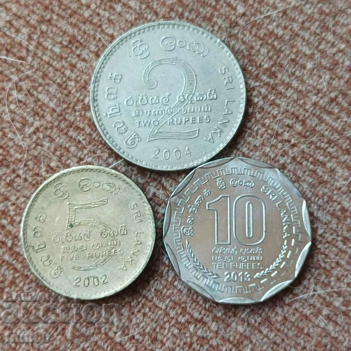Шри Ланка 2, 5 и 10 рупии 2002/13