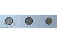 Lot of 10 kopecks, silver, Russia - 1908, 1910, 1913.