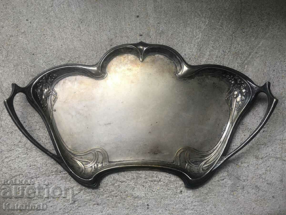 VMF / WMF Large silver-plated tray Art New