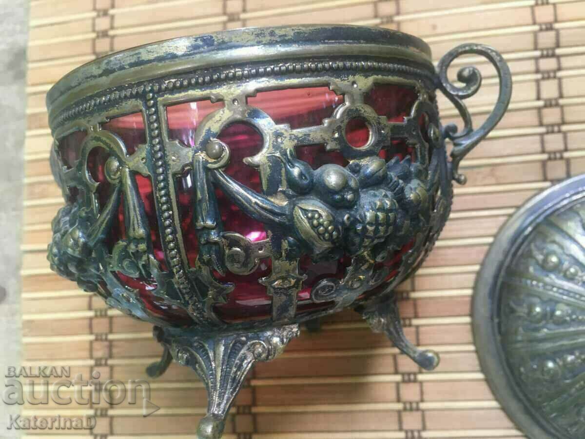 Auction  VMF / WMF Sugar bowl silver plated