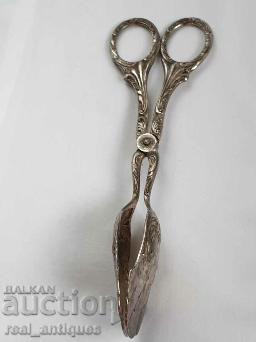Silver-plated serving tongs