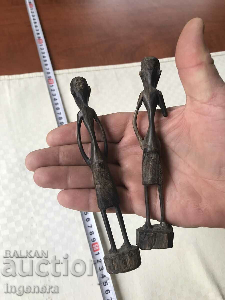 FIGURE WOOD PLASTIC CARVING STATUETTE SCULPTURE EBONY-PAIR - 5 FIGURE WOOD PLASTIC CARVING STATUETTE SCULPTURE EBONY-PAIR - 5