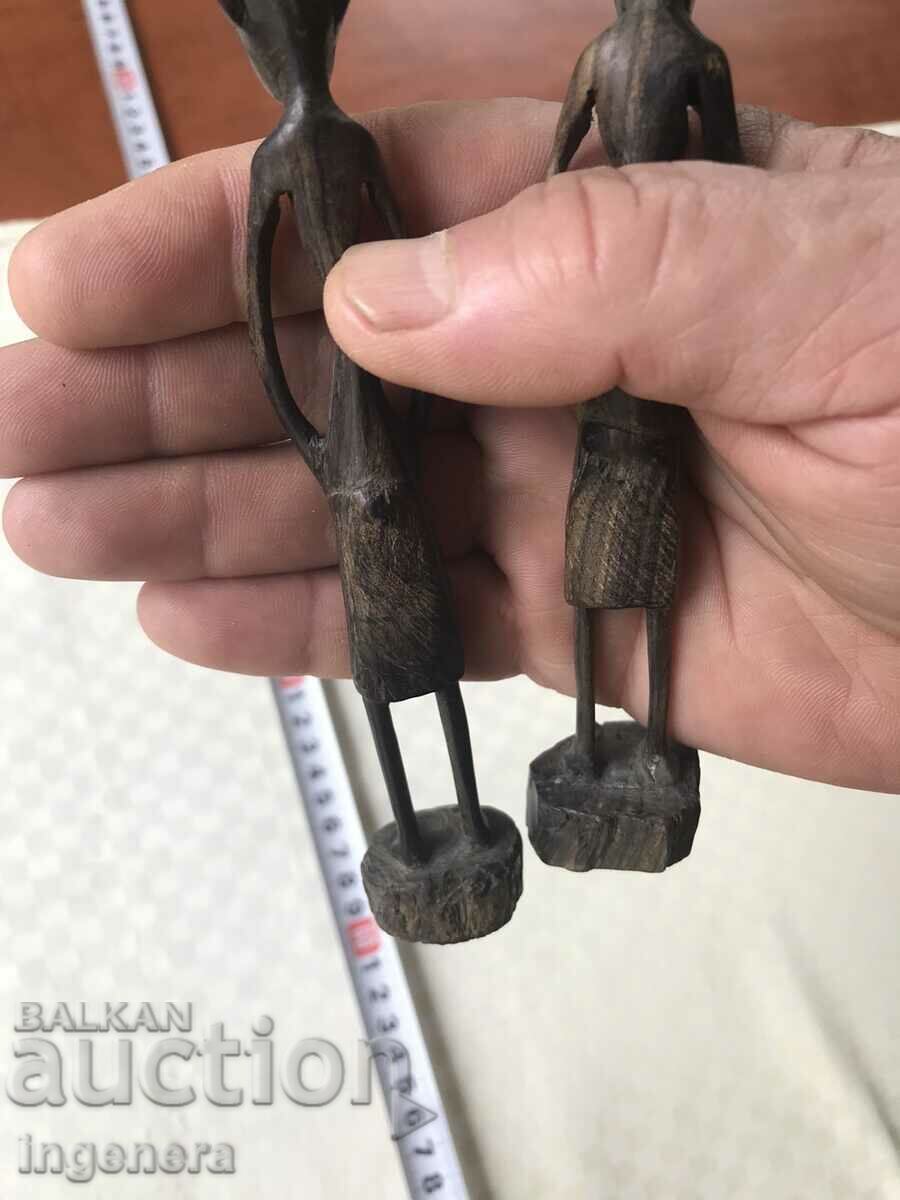 FIGURE WOOD PLASTIC CARVING STATUETTE SCULPTURE EBONY-PAIR - 6 FIGURE WOOD PLASTIC CARVING STATUETTE SCULPTURE EBONY-PAIR - 6