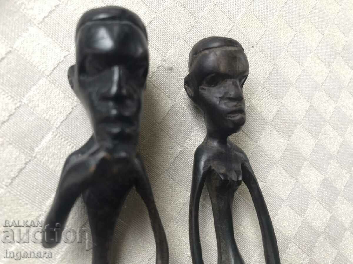 FIGURE WOOD PLASTIC CARVING STATUETTE SCULPTURE EBONY-PAIR - 7 FIGURE WOOD PLASTIC CARVING STATUETTE SCULPTURE EBONY-PAIR - 7