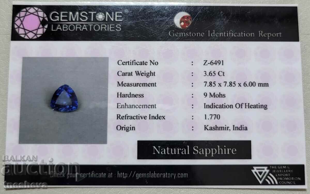 Delivery of 3.65 ct. beautiful sapphire trillion Delivery of 3.65 ct. beautiful sapphire trillion