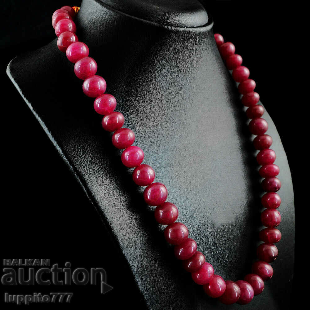 635.00 carat single row corundum ruby necklace