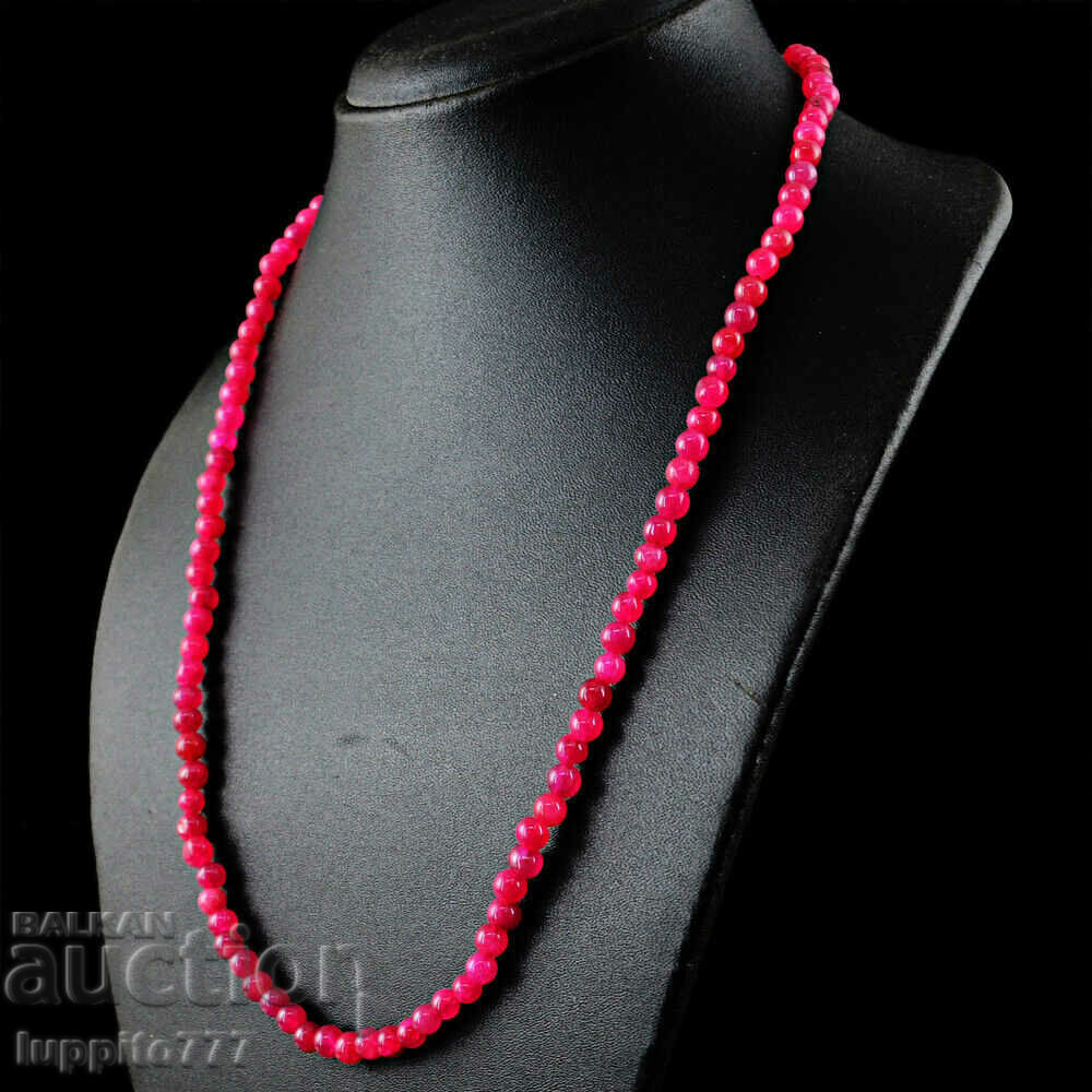 190.00 carat single row corundum ruby necklace