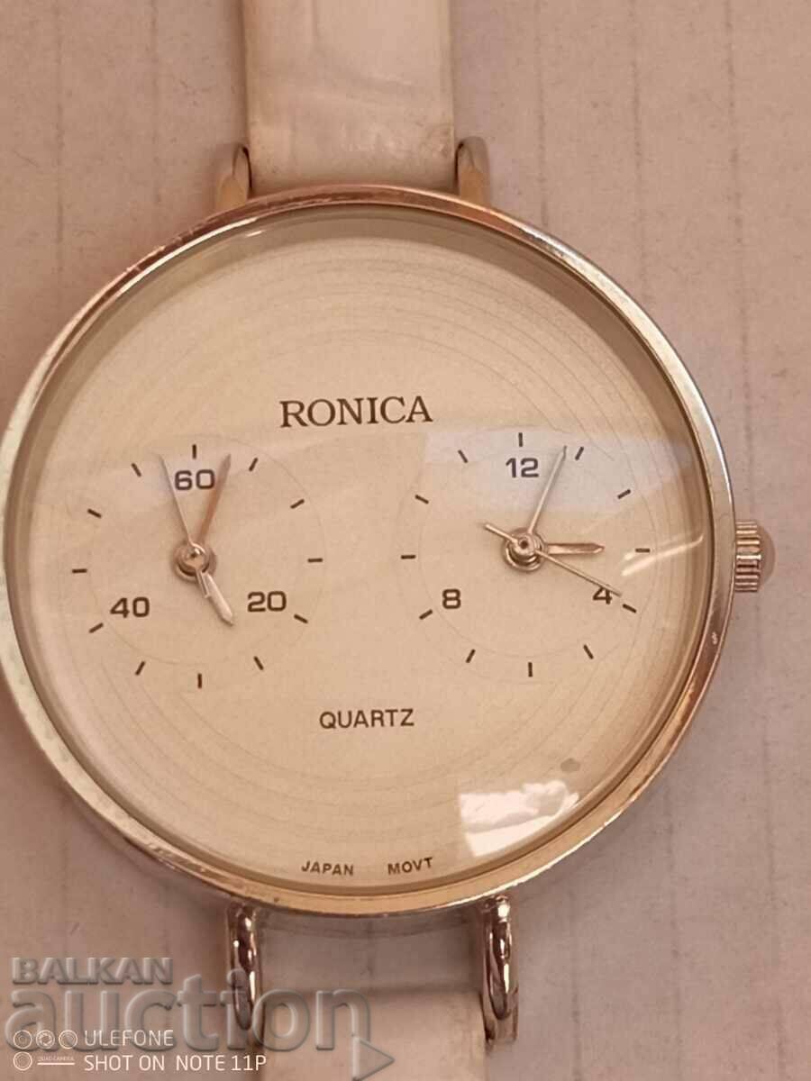 Japanese watch with 2 times, Women's Ronica New