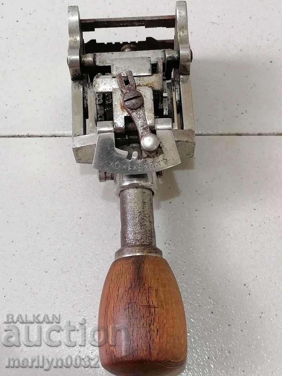 An old stamp with rotating digits - 6