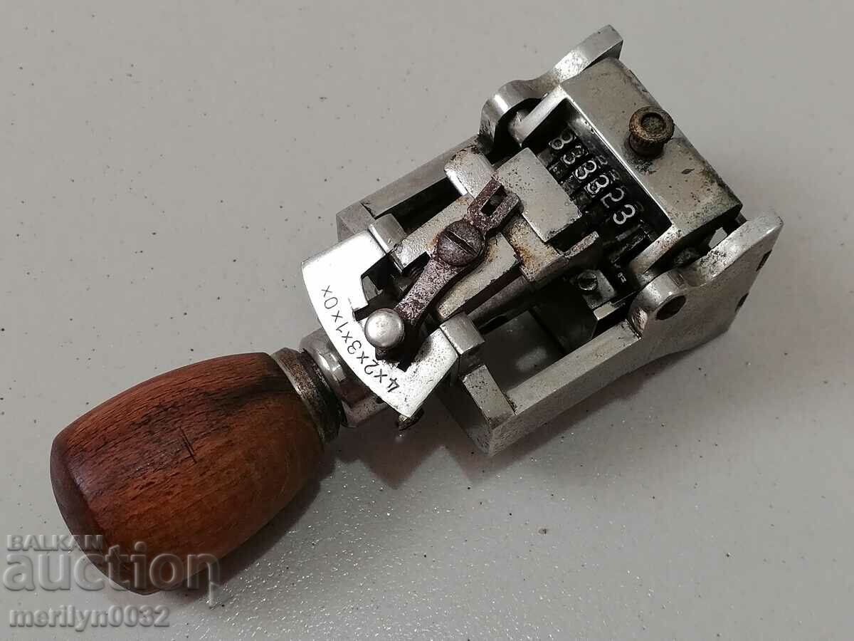 An old stamp with rotating digits - 7