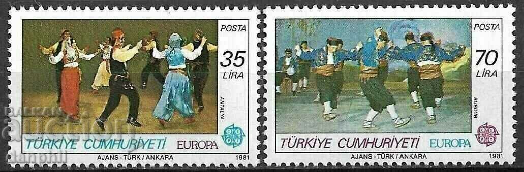 Turcia 1981 Europa CEPT (**) serie curată, fără timbru.