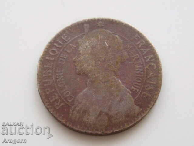rare coin Martinique 50 centimes 1897; Martinique with price 59.99 BGN | € 30.67