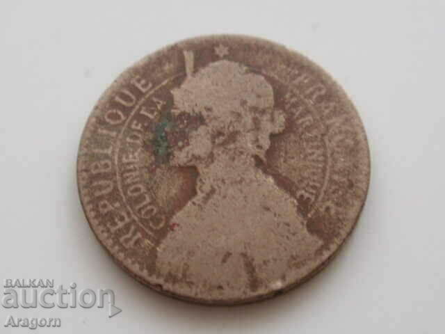 rare coin Martinique 50 centimes 1922; Martinique with price 74.99 BGN | € 38.34