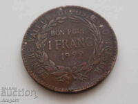 monedă rară Martinica 1 franc 1922; Martinica
