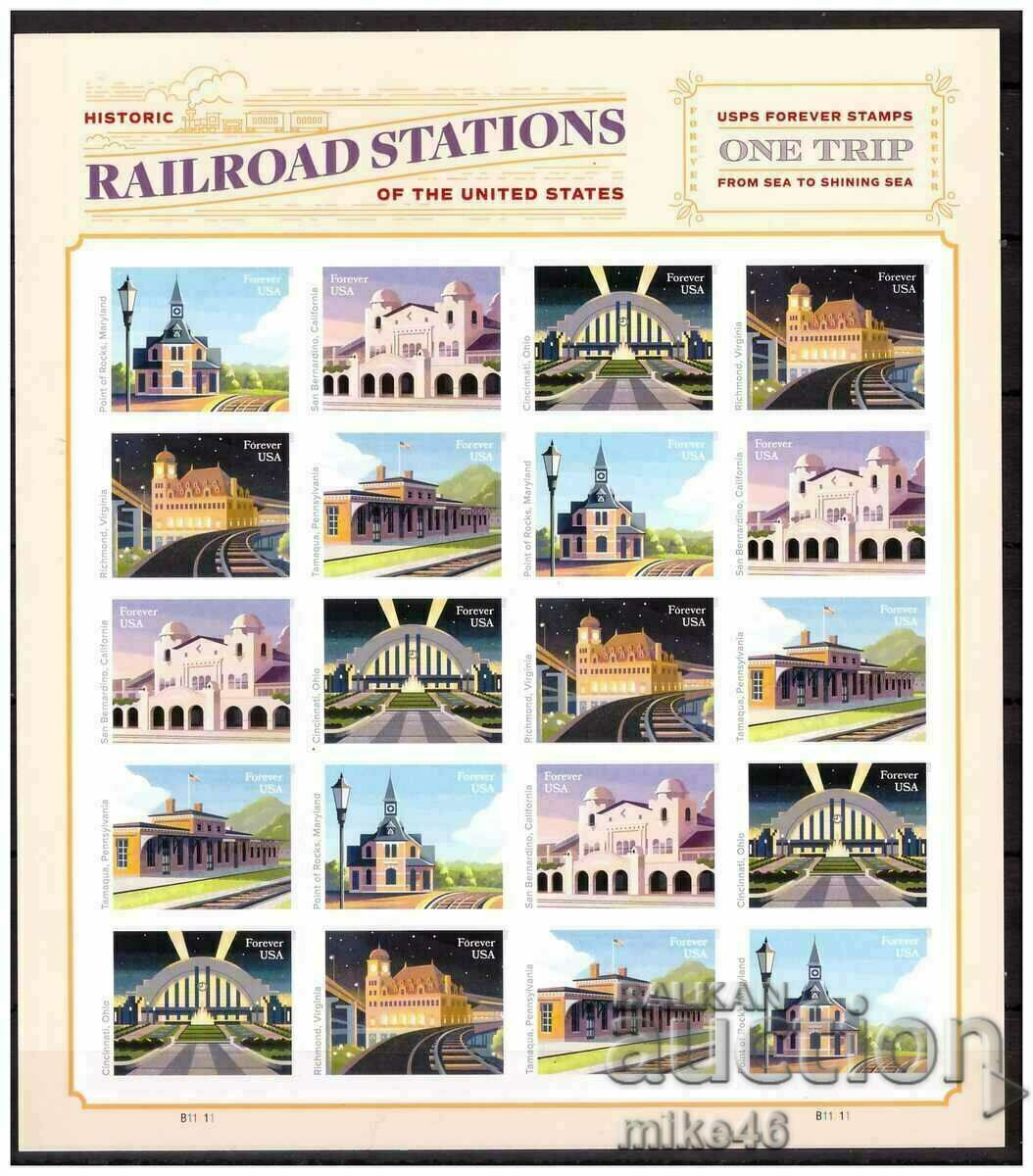 USA 2023 Railway stations sheet clean