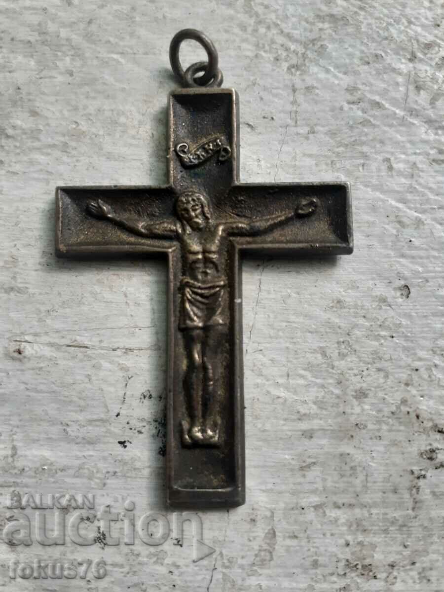 Crucifix cu cruce de argint veche