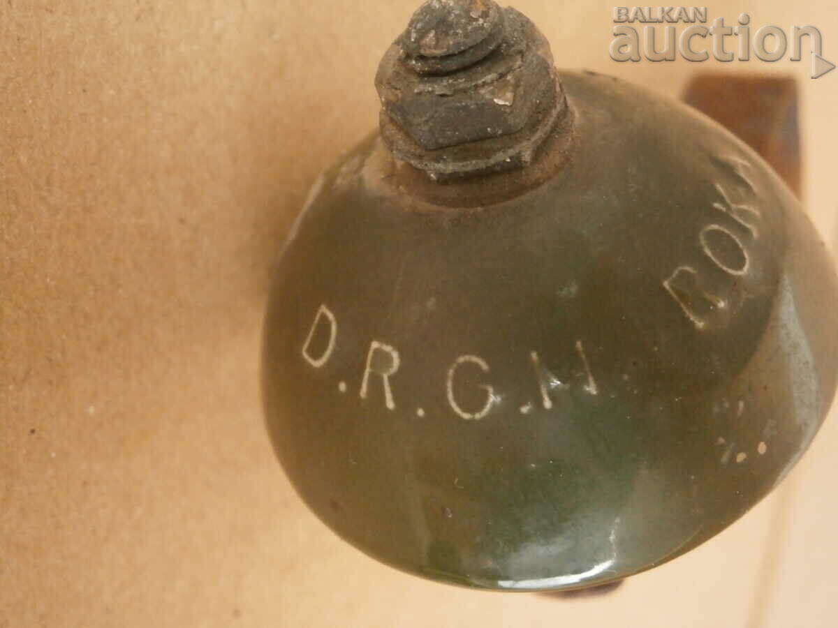 antique porcelain insulator sponge D R G M - 6 antique porcelain insulator sponge D R G M - 6