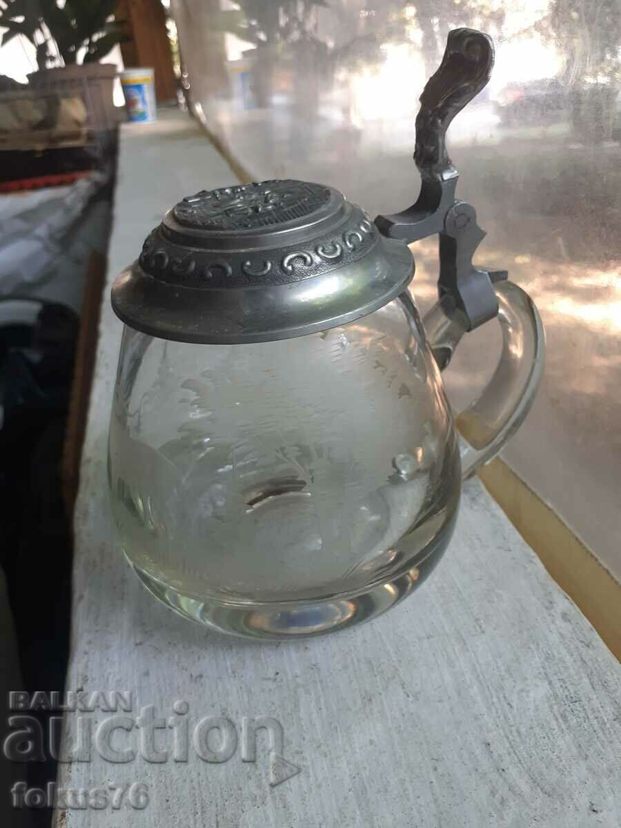 halbă de bere germană veche cu scenă de vânătoare - căprioare cu preț 69.00 BGN | € 35.28 halbă de bere germană veche cu scenă de vânătoare - căprioare cu preț 69.00 BGN | € 35.28