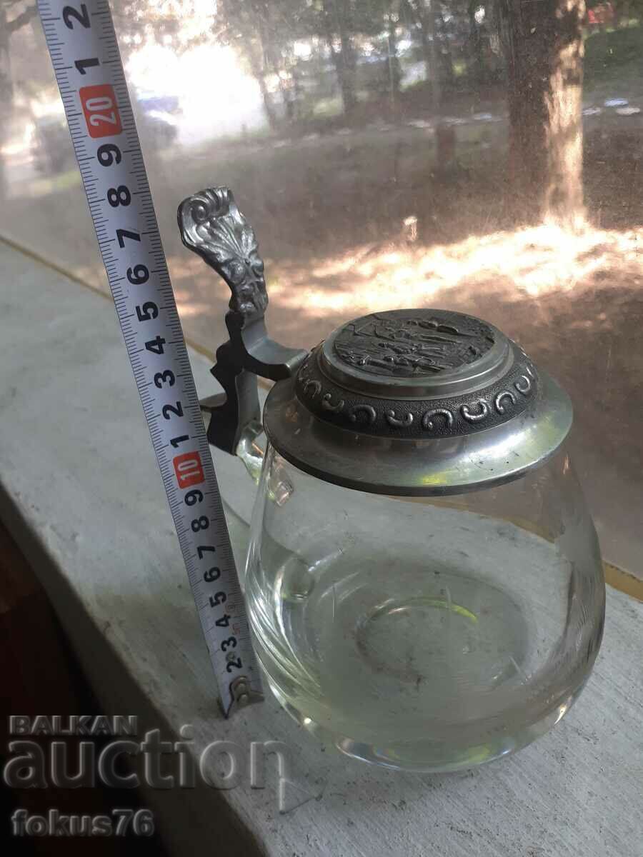 halbă de bere germană veche cu scenă de vânătoare - căprioare - 6 halbă de bere germană veche cu scenă de vânătoare - căprioare - 6