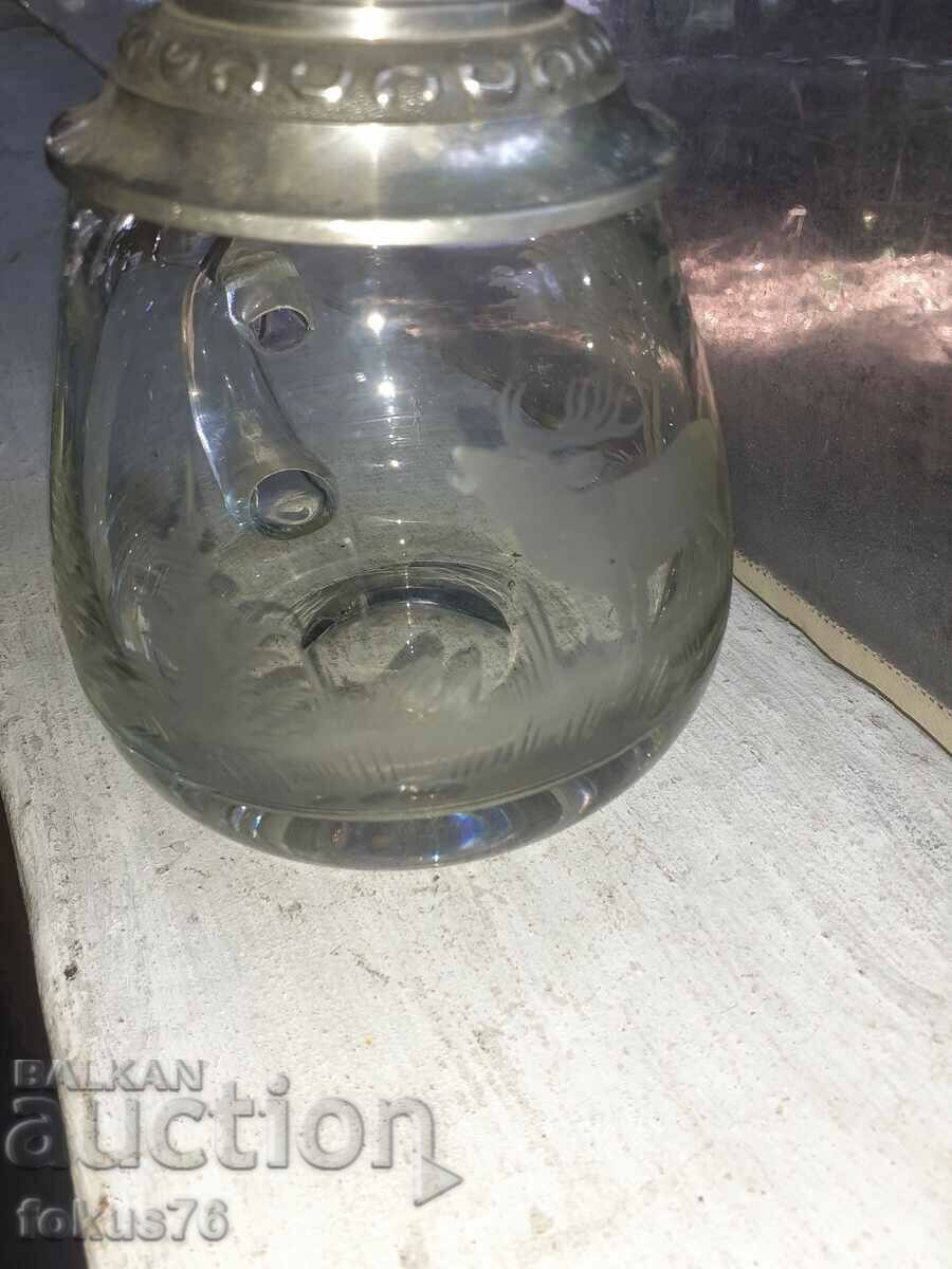 halbă de bere germană veche cu scenă de vânătoare - căprioare - 7 halbă de bere germană veche cu scenă de vânătoare - căprioare - 7