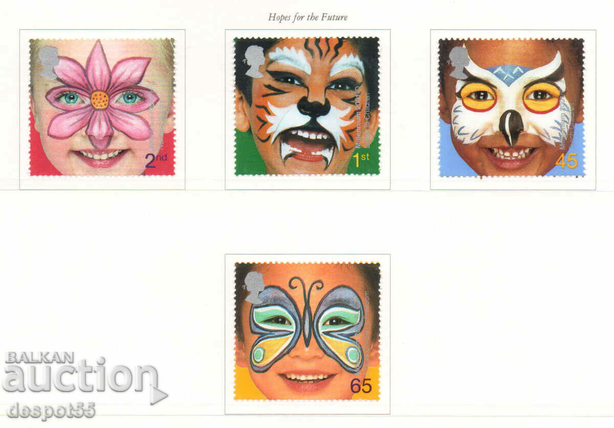 2001. Great Britain. Painted faces of children.