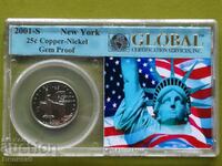 25 Cents 2001 "S" USA Απόδειξη + Πιστοποιητικό