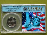 25 Cents 2001 "S" USA Απόδειξη + Πιστοποιητικό