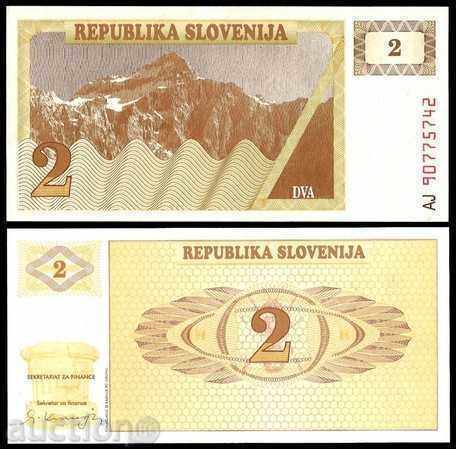Ζορμπάς δημοπρασίες Σλοβενία ​​2 SIT 1990 UNC