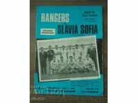 program de fotbal Rangers - Slavia 1967
