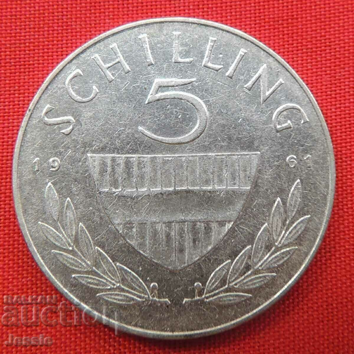 5 шилинга 1961 г. Австрия сребро Качество-